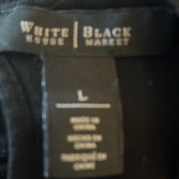 WHBM black floral beaded appliqué short sleeve sweater - Picture 9 of 9